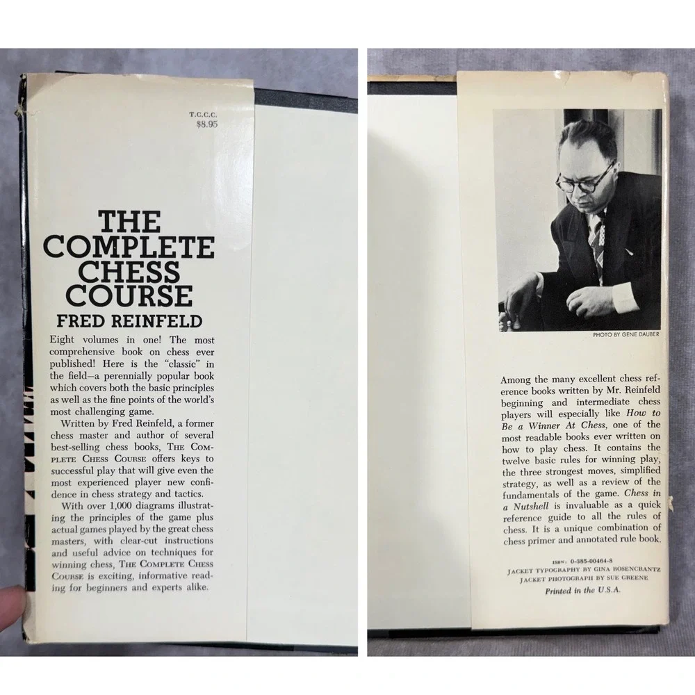 The Complete Chess Course Fred Reinfeld 1959 Doubleday Hardcover 8 Books in 1